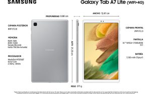 Samsung Galaxy Tab A7 8.7 4G 3GB RAM 32GB WIFI mas Teclado Bluetooth Inalambrico con Touchpad plegable